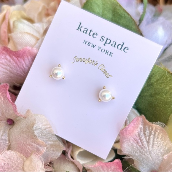 NWT! Kate Spade Mini Pearl Stud Earrings - Picture 3 of 8